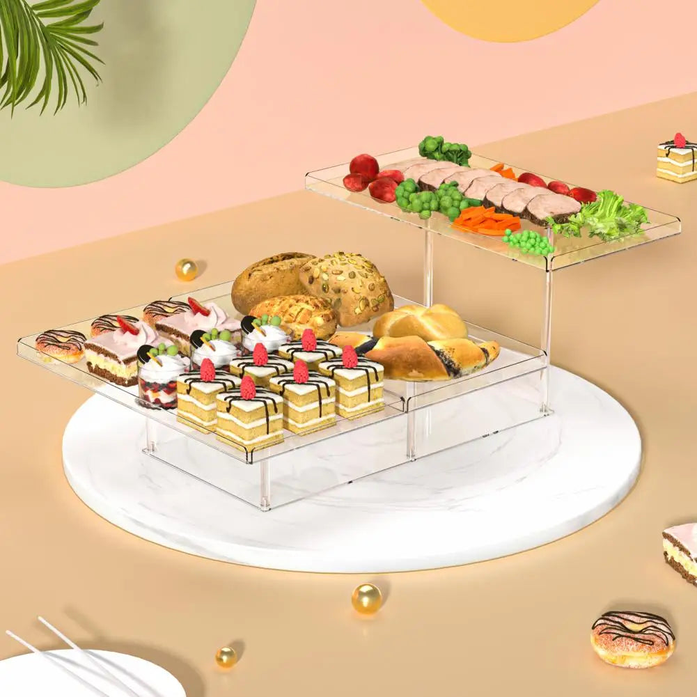 Cupcake Display Stand Elegant 3 Tier Acrylic Serving Tray for Buffet Dessert Cupcake Display at Weddings Baby Showers for Party
