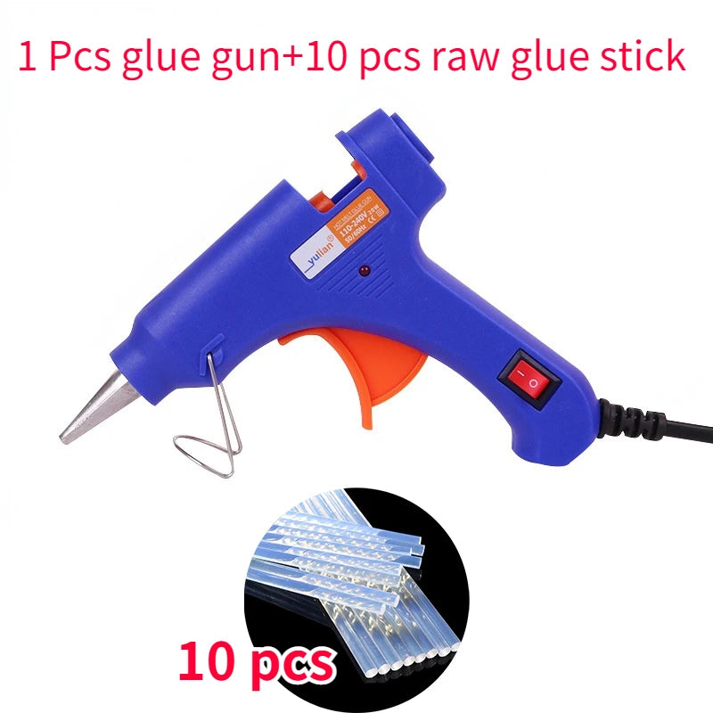 Hot Melt Glue Gun with 7mm Glue Sticks Mini Industrial Guns Heat Temperature Thermo Electric Repair Tool Heat Gun Hot Glue Stick