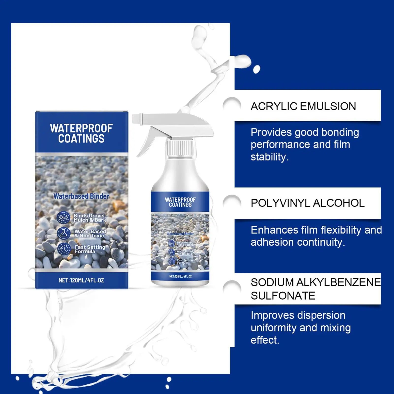 120ml Gravel Glue For Landscaping Landscape Rock Glue Sealer Adhesive Stabilizer Waterproof Fast Drying Spray For Outdoor Yard