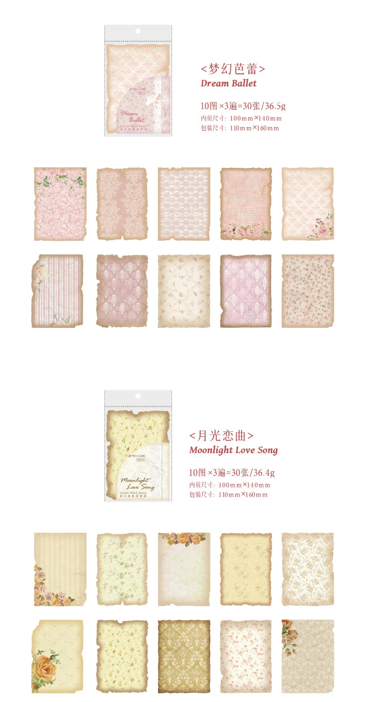 30 Sheets Vintage Journal Scrapbooking Supplies Material Labels paper for Journal notebook Planner hand made Craft Supplies