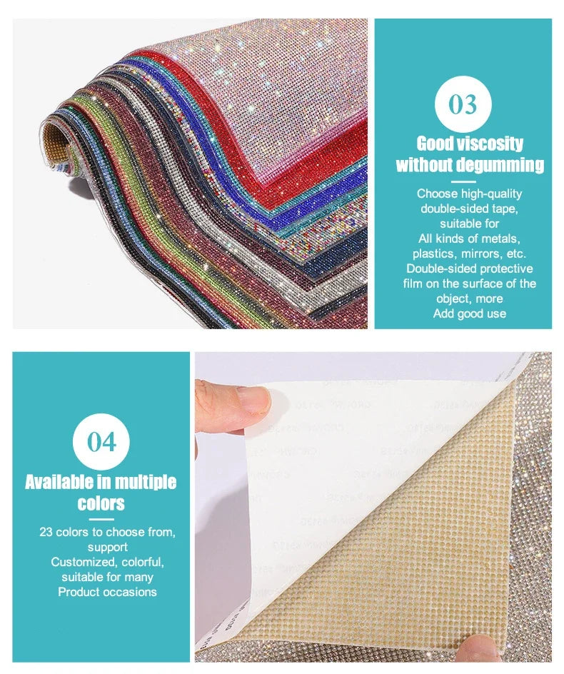 Self-adhesive Rhinestone Jewelry DIY Accessories Phone Case Shiny Diamond Ribbon Wedding Crystal Tape Sticker Car Interior Decor