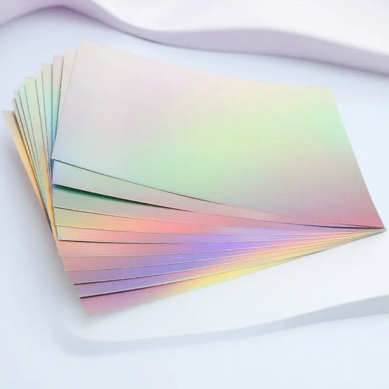 10 Sheets Holographic Cardstock Paper Thick DIY Craft Material for Scrapbooking Greeting Cards Invitations Party Decor
