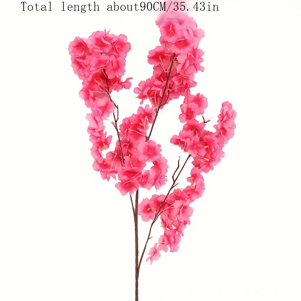 Artificial Cherry Blossom Pink White Cherry Tree Silk Flower Spring Cherry DIY Bonsai Arch Wedding Props Home Decoration