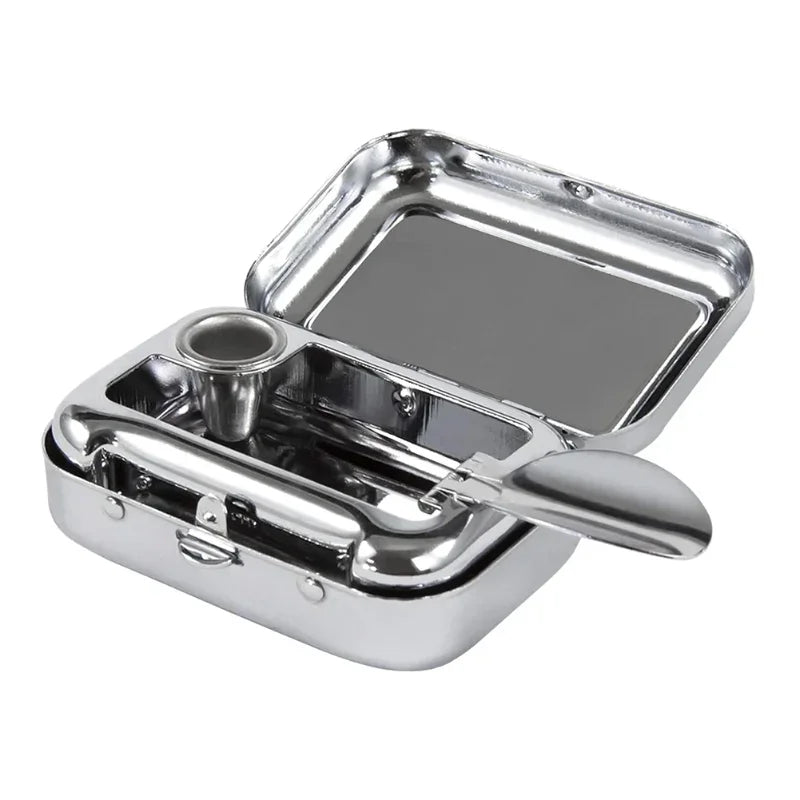 Mini Portable Metal Ashtray for Cars, Desk Ashtray with Lockable Lid, Pocket Ashtray, Gift for Men, 1Units.