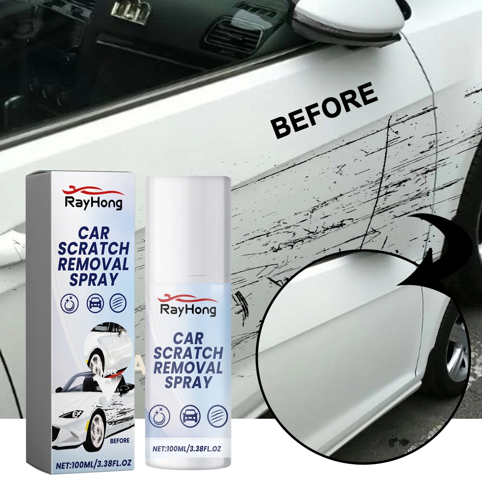 Car Scratch Repair Spray 100ml Universal Scratch Repair Spray Automobile Body Paint Scratch Liquid Scratch Remover Car Care Spra