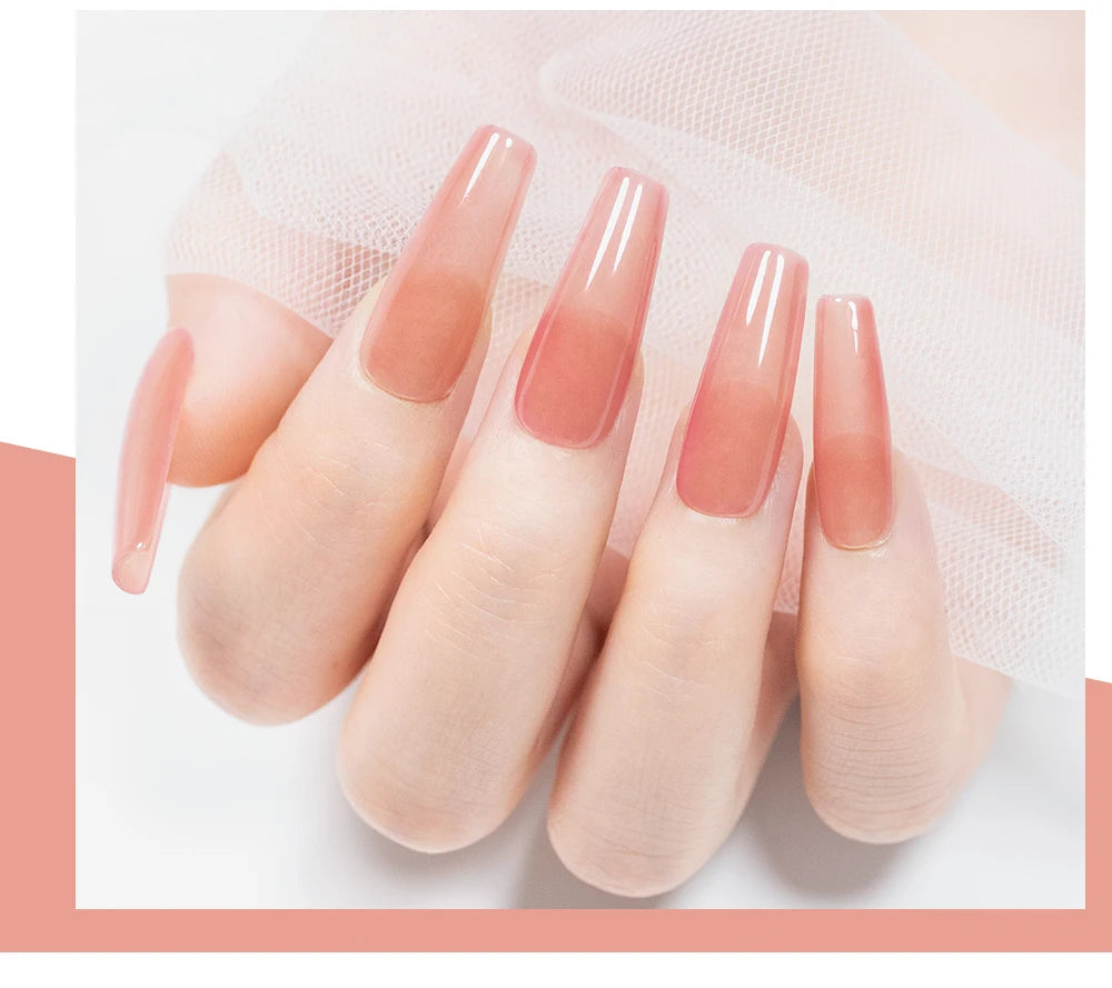 PUENTE 5Pcs/Set 30ML Poly Nail Gel Fast Nails Extend Clear White Pink Colors Hema-Free Acrylic Gel Soak Off UV Builder Nail Gel