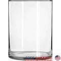Clear Glass Cylinder Floral Vase 8 Inch Wide Elegant Design Sturdy Base Versatile Home Decor Flower Arrangements
