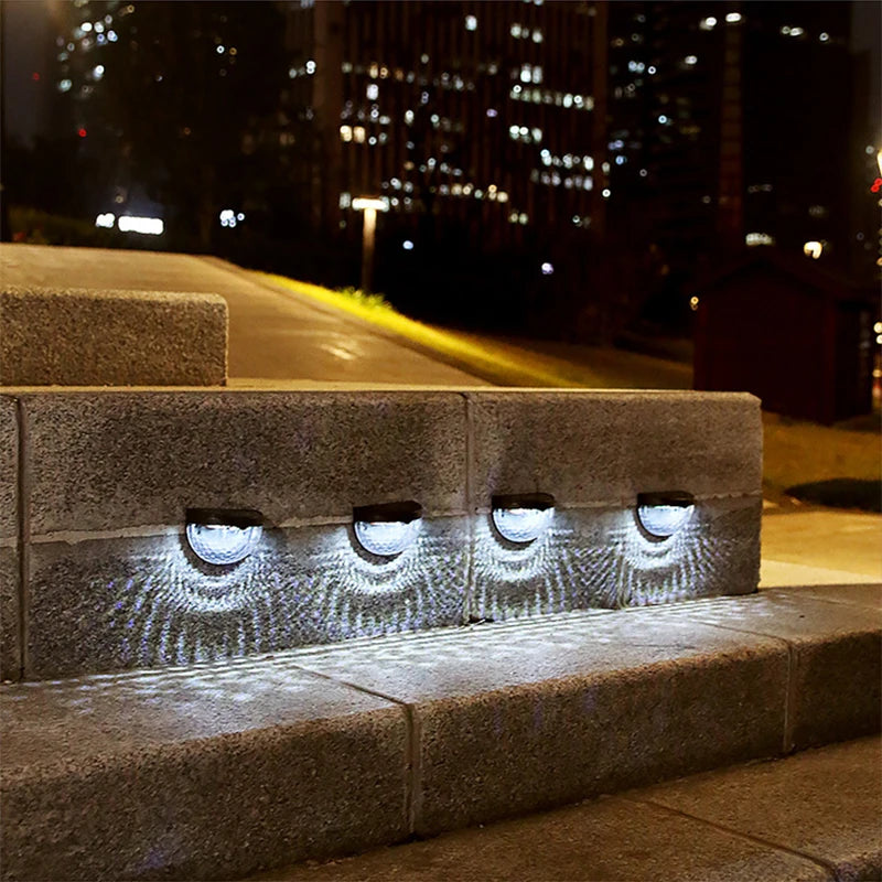2PCS Solar Wall Lamp, 6LEDs Outdoor Waterproof Solar Light Warm White, for Yard, Garage, Garden, Porch, Fence, Driveway, Railing