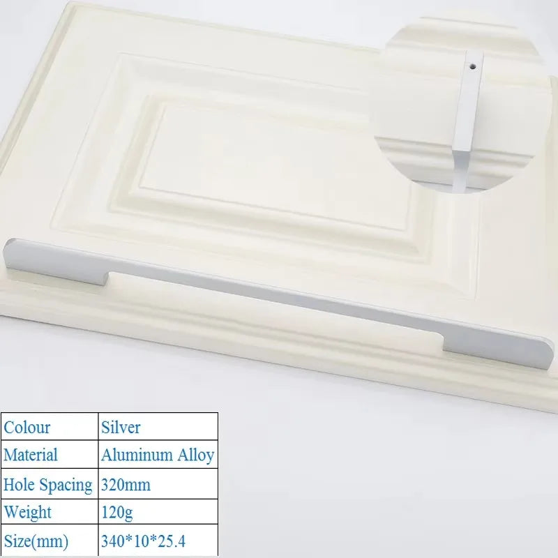 Black Aluminum Alloy Security Door Handles American Style Lengthen Cabinet Door Handle Modern Decorative Drawer Flush Handles