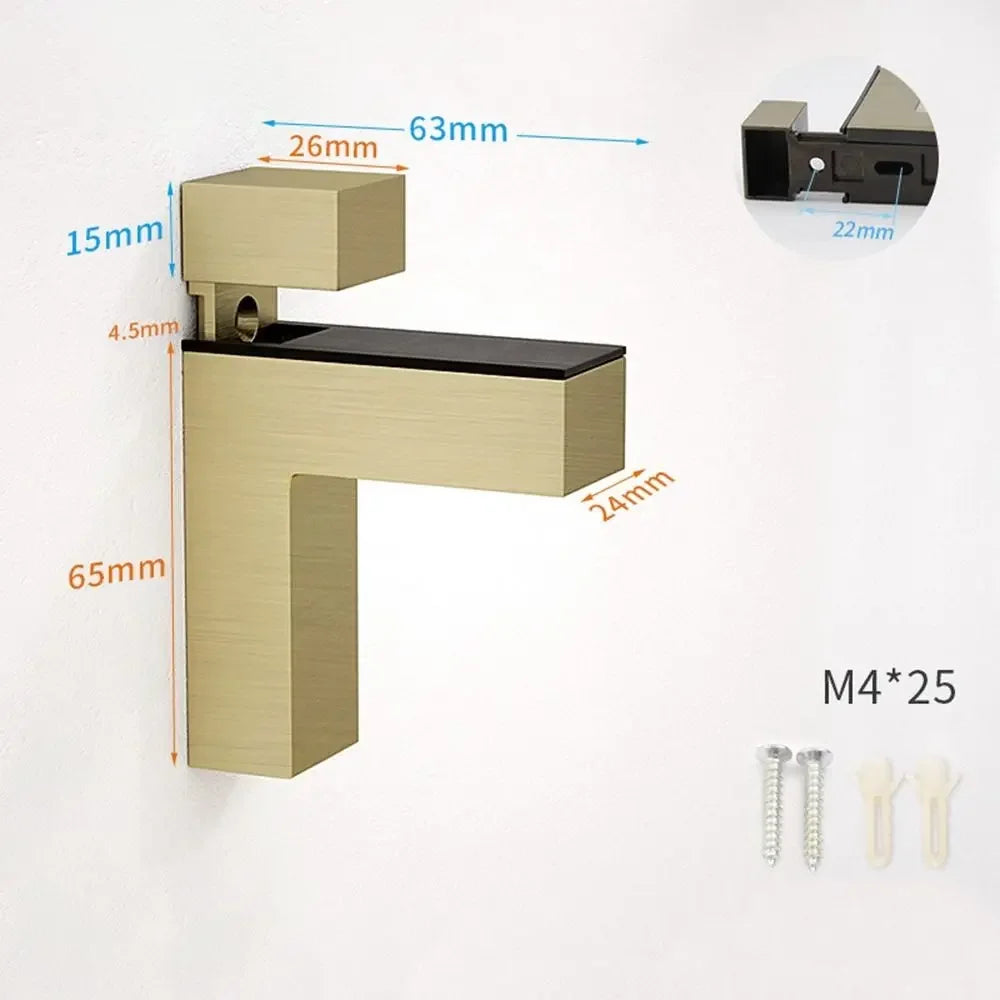 Wall Mount Glass Shelf Holder Adjustable Frameless Zinc Alloy Brackets Wardrobe Cupboard Door Clamp Furniture Accessories