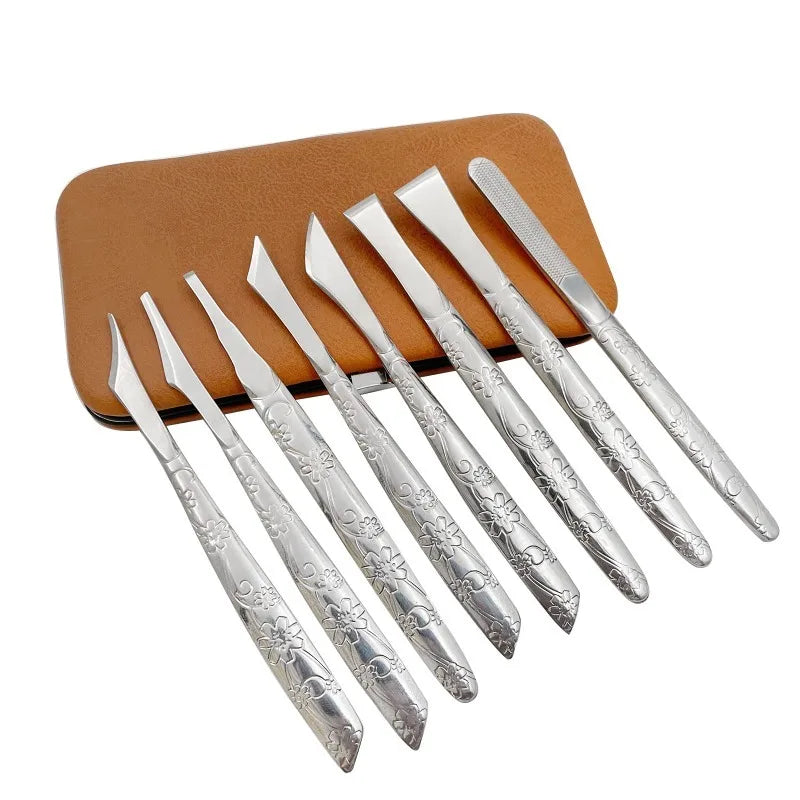Leather Craft Knife 1 Set of 8 PCS Leather Cutting Tool Leather Craft Skiving Sharp Handle Knife Leather Craft Handwork DIY Tool
