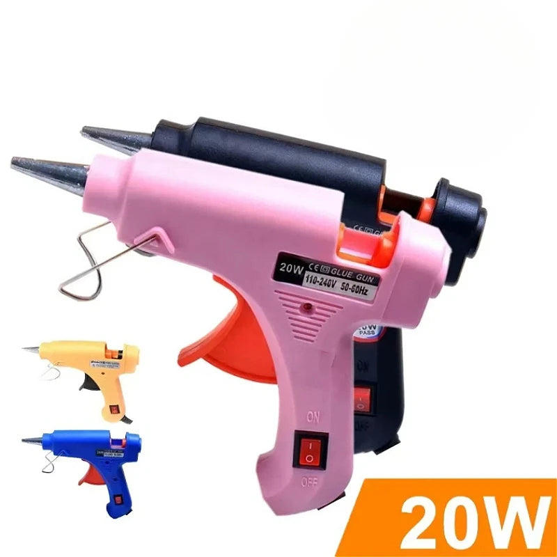Wired Mini Industrial Hot Glue Gun - High-Temperature Silicone Tool for Home DIY Crafts & Art, Quick-Heating Plug-In Glue Gun