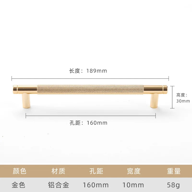 Gold Black knurled KitchenCabinet Storage Handles Home Accessories Drawer Knobs Wardrobe Cupboard Door Pulls Furniture Handles