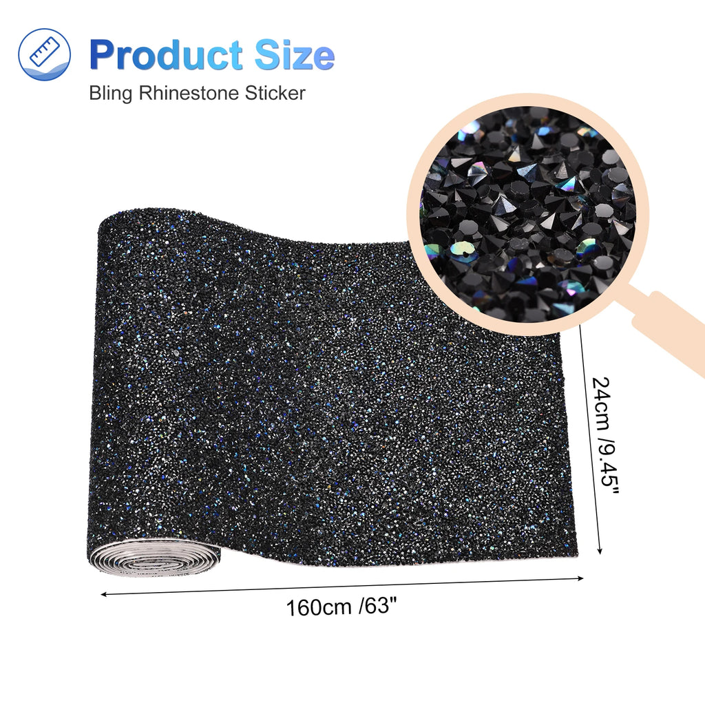 Bling Rhinestone Stickers Resin Decoration Stickers Self-Adhesive Glitter Crystal Sheet Stickers Black Blue AB for Crafts Decora