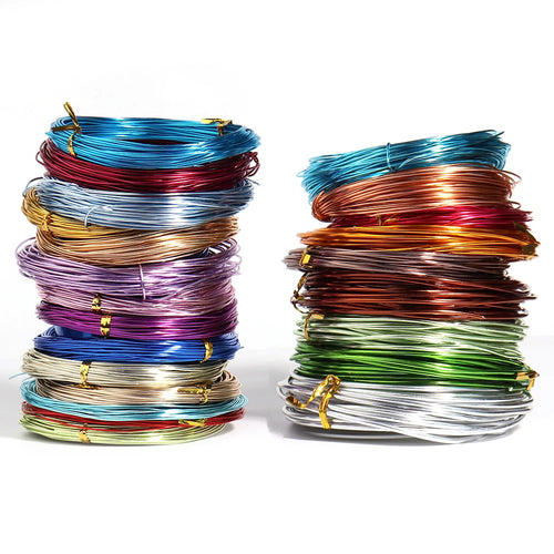 0.6-2mm Anadized Round Aluminum Wire for Jewelry Making Gold Plated Bendable Flexible Craft Metal Wire DIY Beading Floral