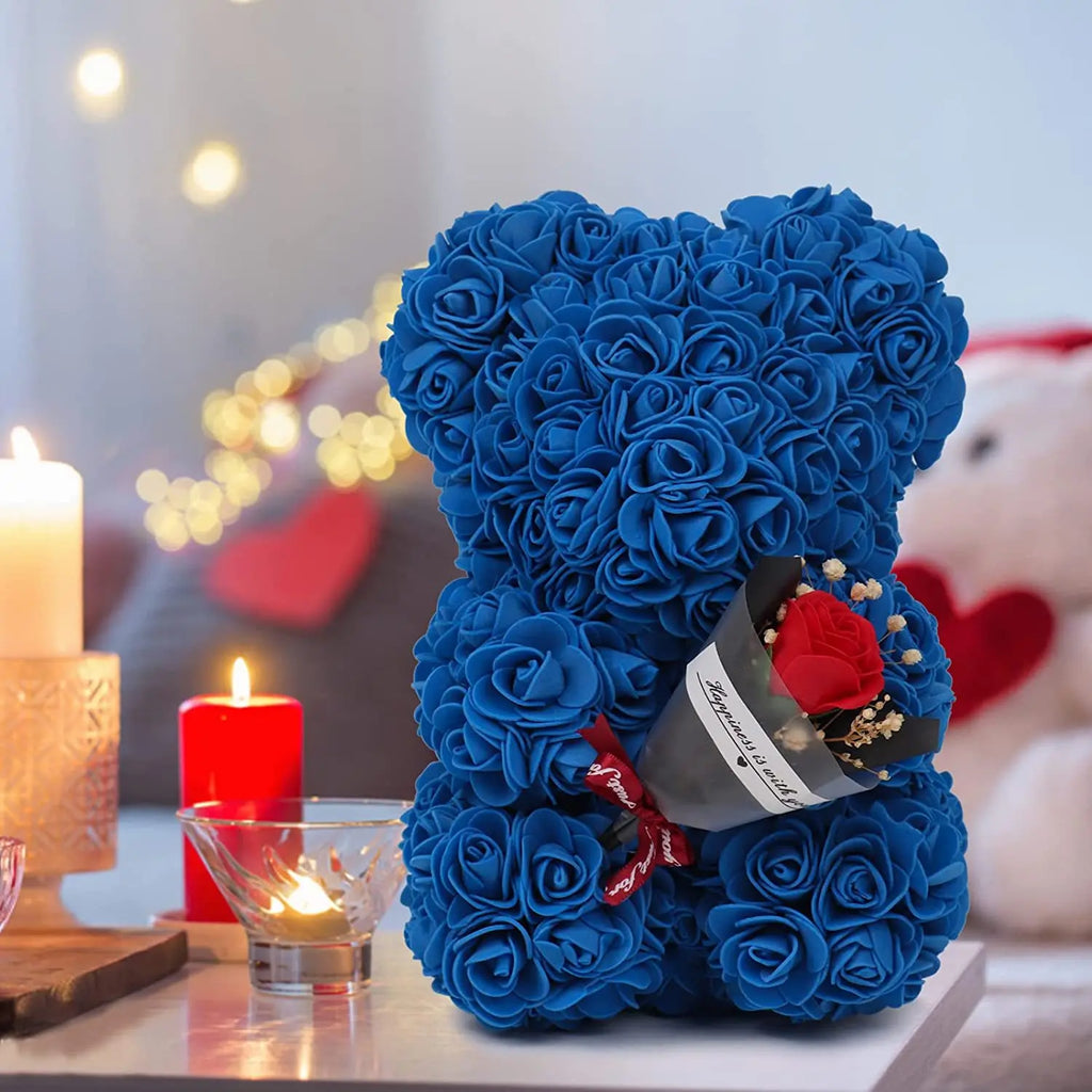 New Artificial Flower Eternal Rose Teddy Bear for Mom Mother's Day Birthday Valentine's Day Anniversary Gifts & Decorations