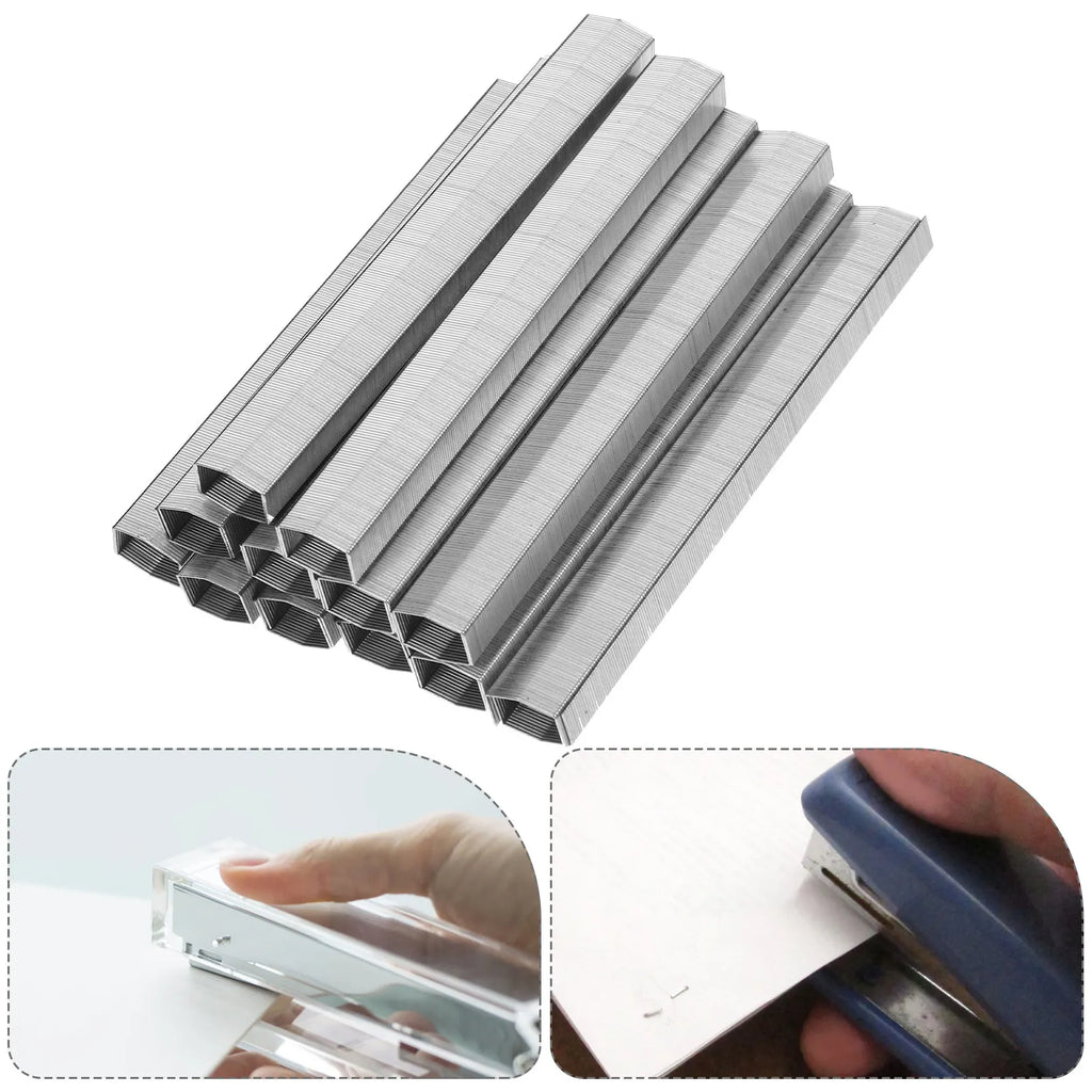 2 Boxes Metal Paper Staples Standard Size 6Mm 10Mm 12Mm for Desk Stapler Refills Office School Home Use Compact Reliable Staples