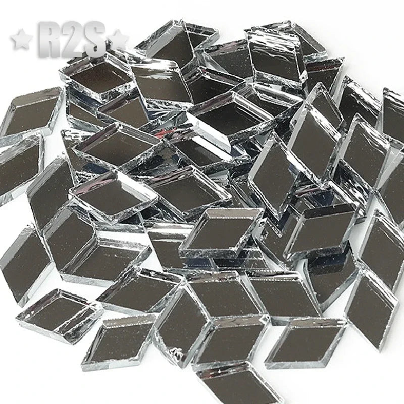 100g Glass Mirror Mosaic Tiles Bulk Diamond Shape DIY Craft Handcrafted Accessory Home Wall Artwork Decor Supplies arte