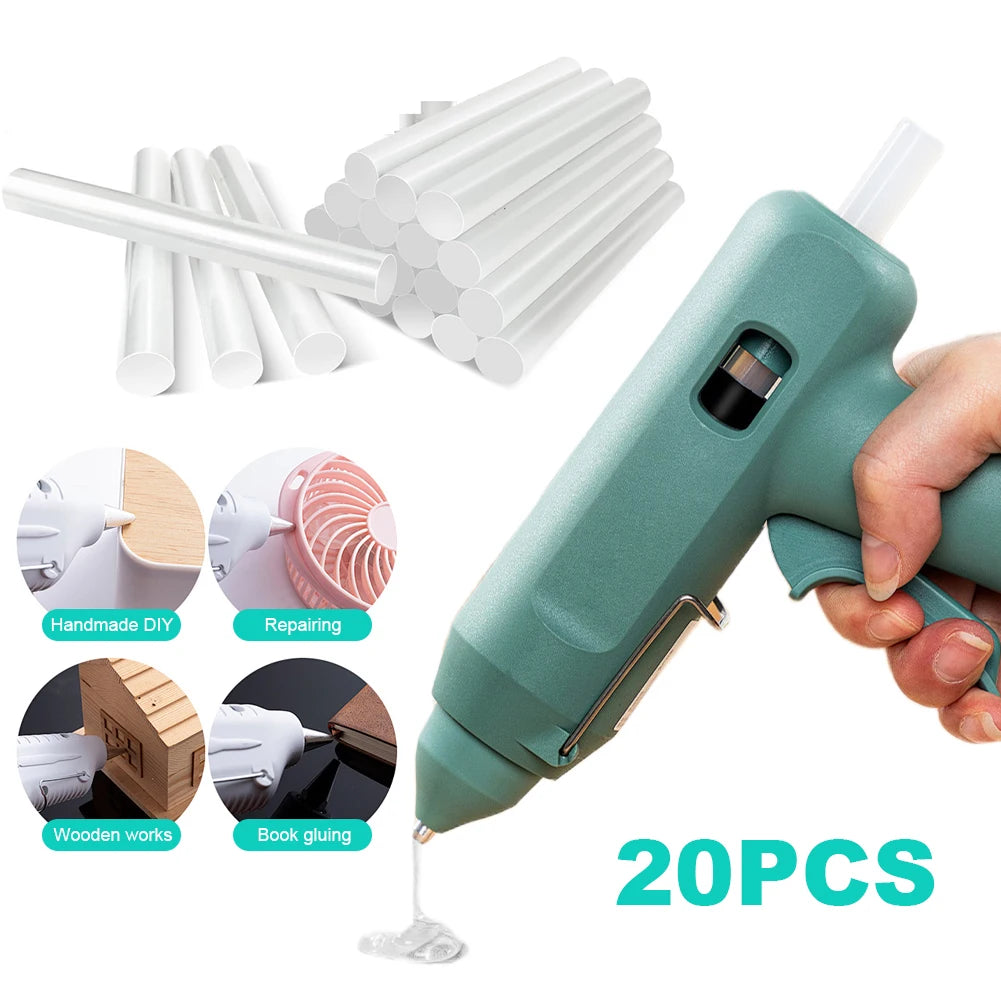 10/20Pcs Hot Melt Glue Sticks Adhesive 7mm Translucent Strong Viscosity Rods Transparent Sticks Set for Craft Album Repair Tools