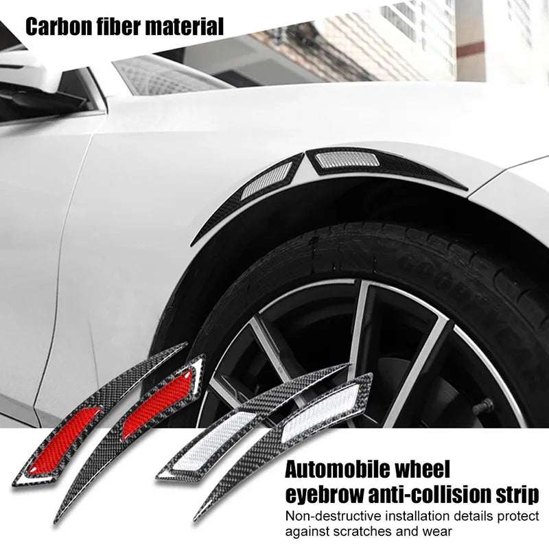 Fender Stripe Car Wheel Eyebrow Protector Lip Wheel-arch Trim Arch Extender Decorative Scratch Proof Carbon Fiber Sticker