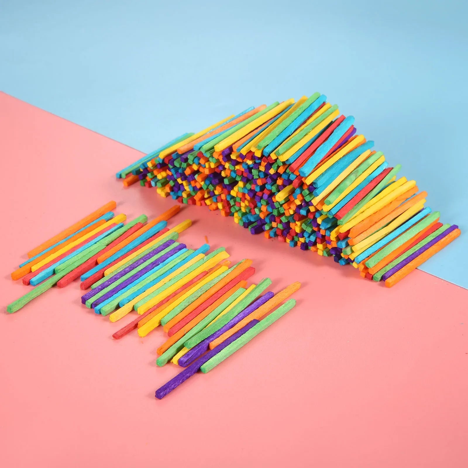 200pcs/set Wood Sticks Match Rods Colorful 3D Puzzle DIY Craft Kids Mathematics Teaching Aids Educational Learning 4.2cm Length