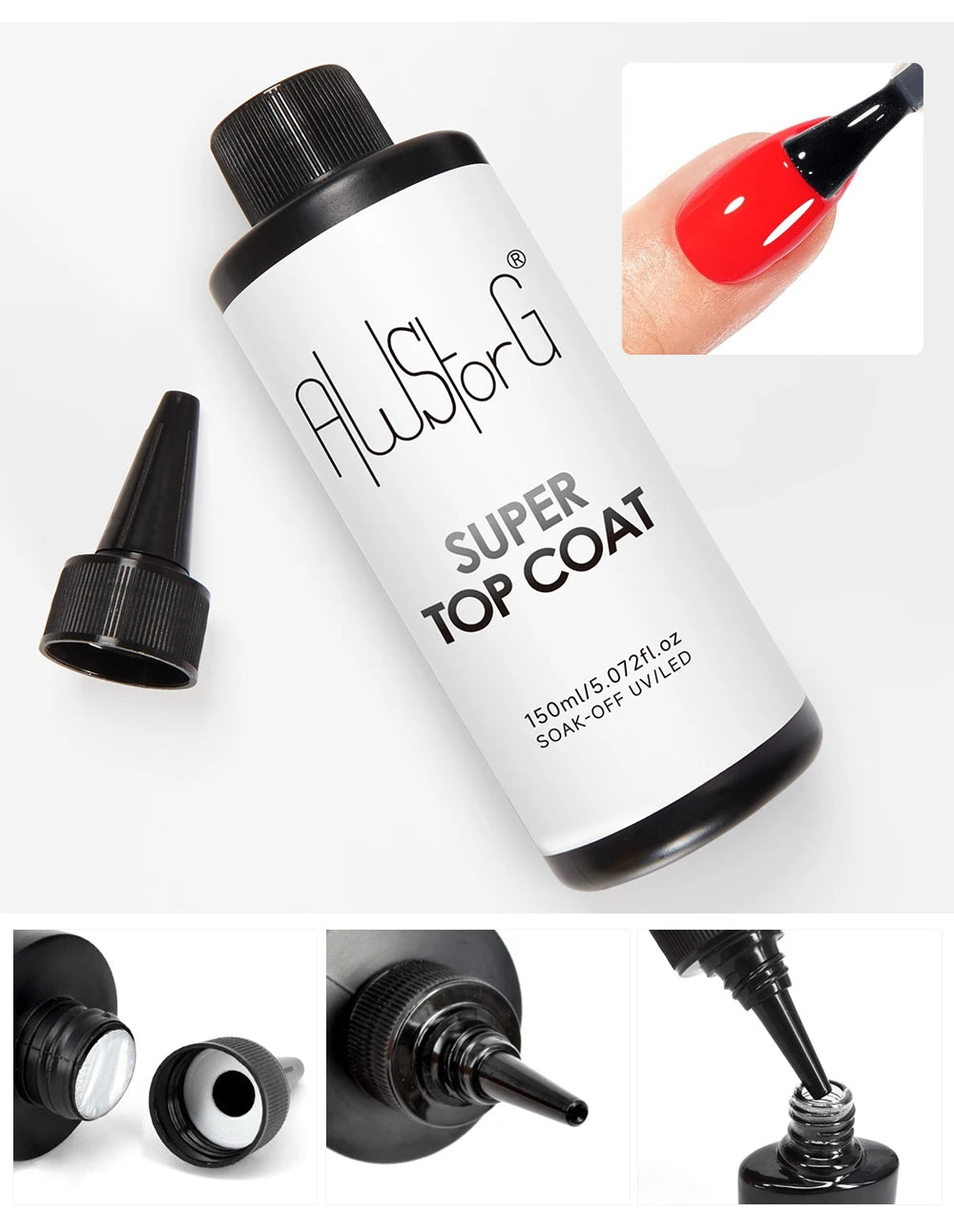 AWStorG 150ml Base Gel Super Top Coat Matte Top Coat Gel Polish Soak Off UV LED Gel Varnish Functional Gel Nail Salon