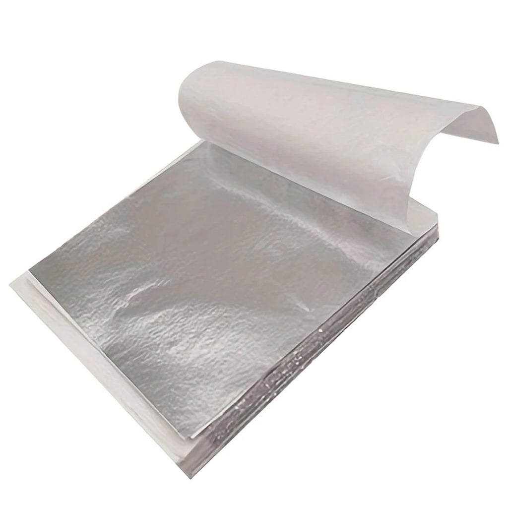 100pcs Imitation Golden Silvery Foil Paper Leaf Sheet Gilding DIY Art Craft Paper DIY Scrapbooking Craft Home Decorations