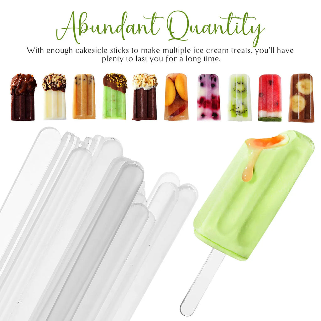 30Pcs Food Safe Acrylic Popsicle Sticks Transparent Ice Cream Sticks for DIY Treats Candy Making Party Favors Craft