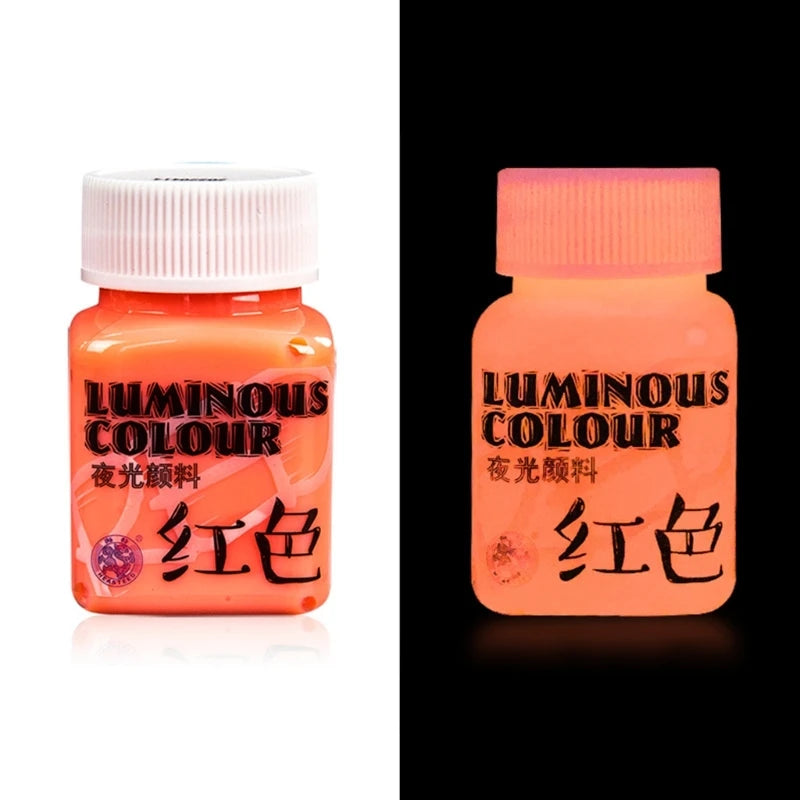 E5BA Glow in the Dark Acrylic Paint Fluorescent Paint for Rock Neon Craft Paint