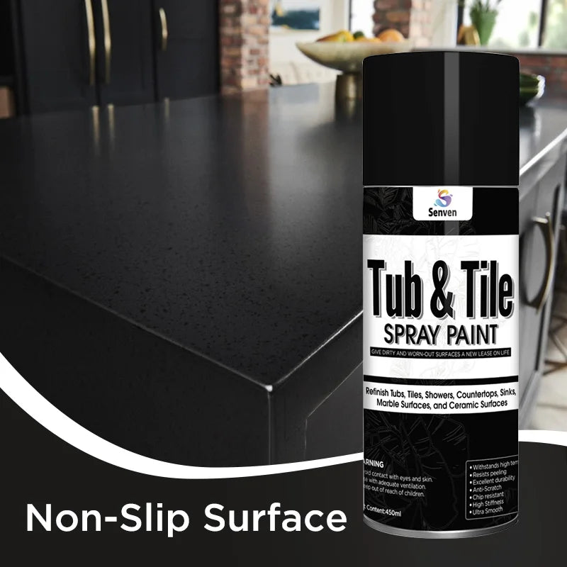 Tub and Tile Spray Paint Black Gloss Aerosol Spray Tile Paint Bathtub Refinishing Kit for Tiles Ceramic Porcelain
