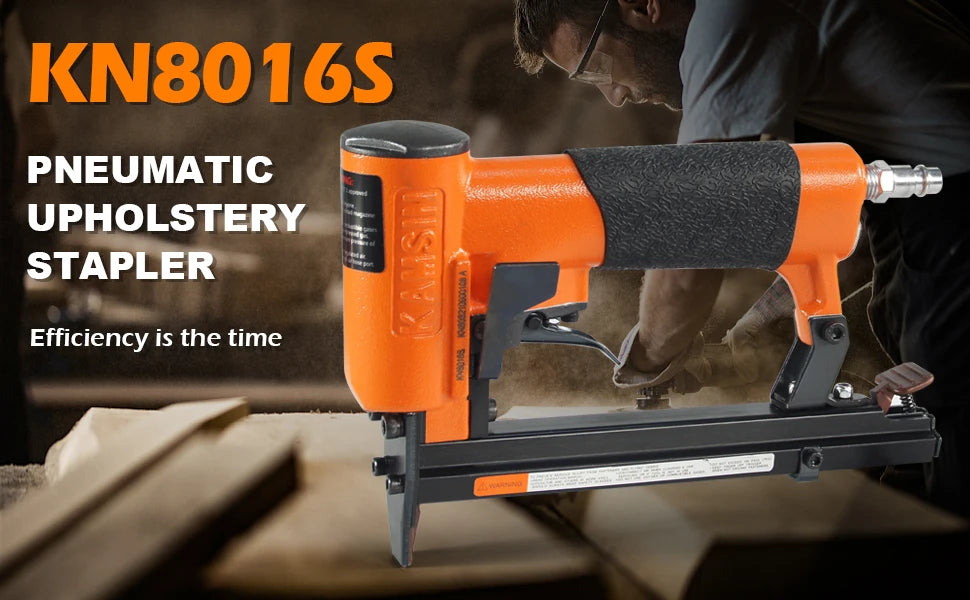 KAMSIN KN8016 Pneumatic Upholstery Stapler, 21GA, 80 Type, 1/2 Crown, Air Furniture Stapler, Fine Wire Staple Gun