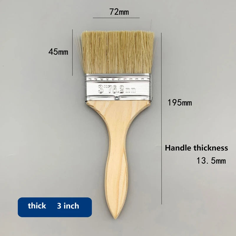 Thick-handled and thin-handled paint brushes are available. Household soft-bristled dust-removing brushes and special brushes fo