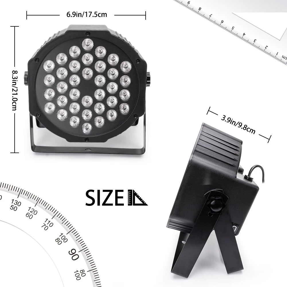 U'King 4PCS 36LED Par Light DMX512 RGB LED Uplights Battery Powered Uplighting Rechargeable Stage Light for DJ Disco KTV Party