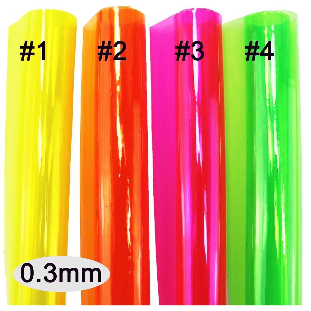 30x120cm Roll Pink Red Orange Blue Clear Transparente PVC Fabric Vinyl Soft Glass Cloth Waterproof For Handbag DIY PV050