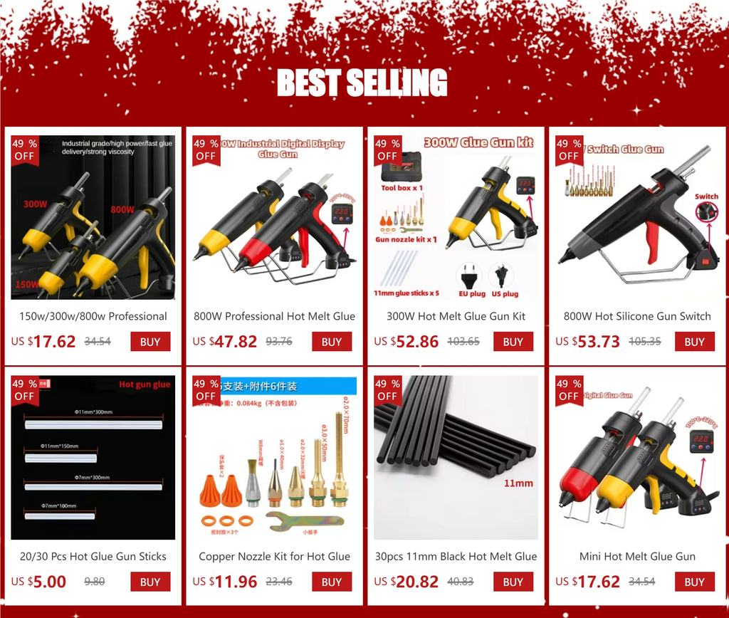 800W Professional Hot Melt Glue Gun Digital Adjustable Temperature Copper Nozzle 11 Mm Glue Sticks Industrial Tools Silicone Gun