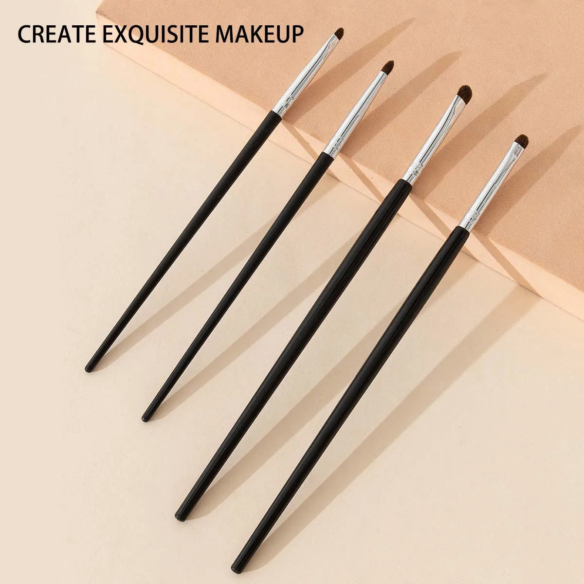 4Pcs Eye Detail Brushes Set, Eyeshadow Brushes, Undereye Smudge Brushes, Soft Eyeliner Brush, Perfect Eye Makeup Tools