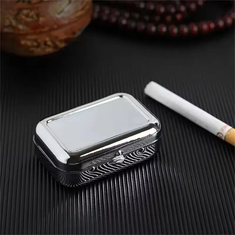 Mini Portable Metal Ashtray for Cars, Desk Ashtray with Lockable Lid, Pocket Ashtray, Gift for Men, 1Units.