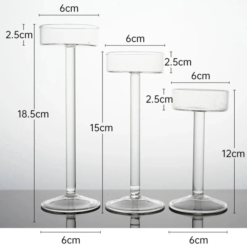 【High Quality Crystal Glass Candle Holder】High-Legged Minimalist Modern Candle Holder Domestic ornaments Create a Romantic Dinne