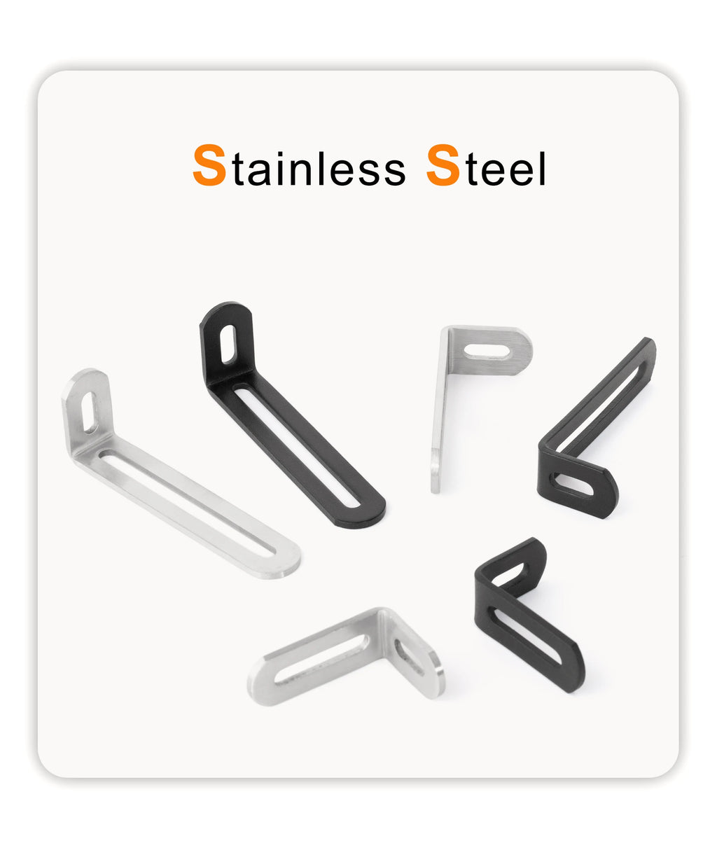Stainless Steel Adjustable Corner Bracket Heavy Duty Metal 90 Degree L Shaped Angle Corner Braces for Wooden Shelf Furniture