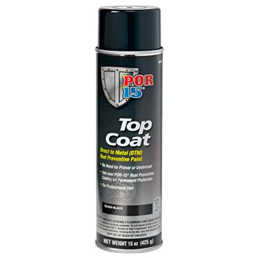 Top Coat Spray Paint Direct to Metal Paint Long-term Sheen and Color Retention 15 Fluid Ounces Gloss Black