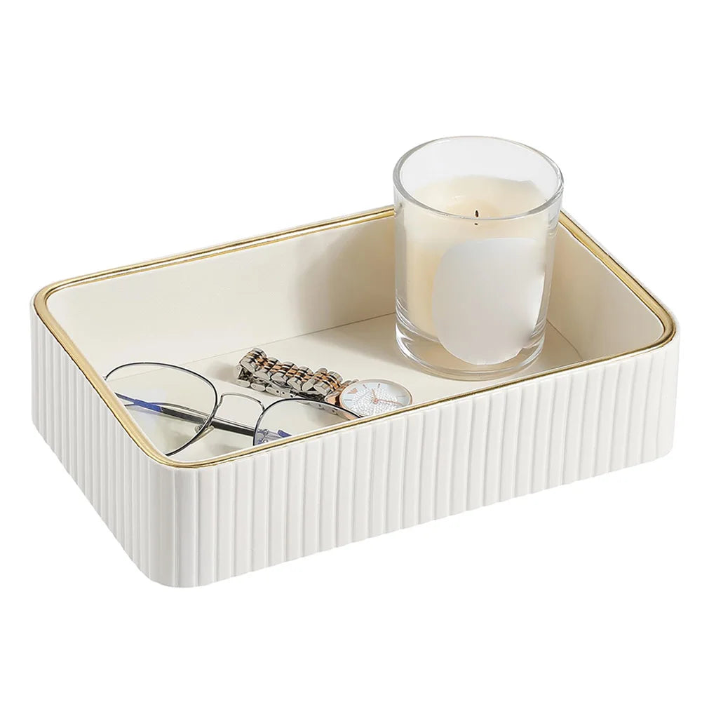Desktop Organizer Tray Rectangular Jewellery Ring Holder Plate Multi-Function Jewellery Key Tray for Jewellery Key Watch Perfume