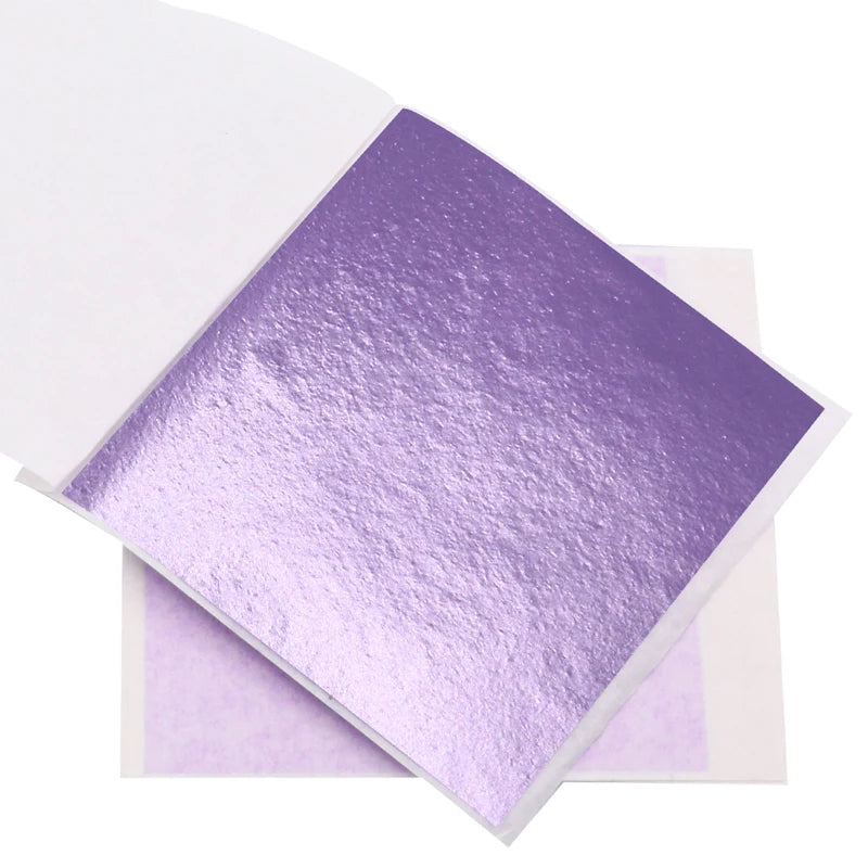 100pcs/10colors sheet  Pink Gold Leaf Imitation Sliver Foil Papers DIY Art Crafts Design packaging material Food decoration