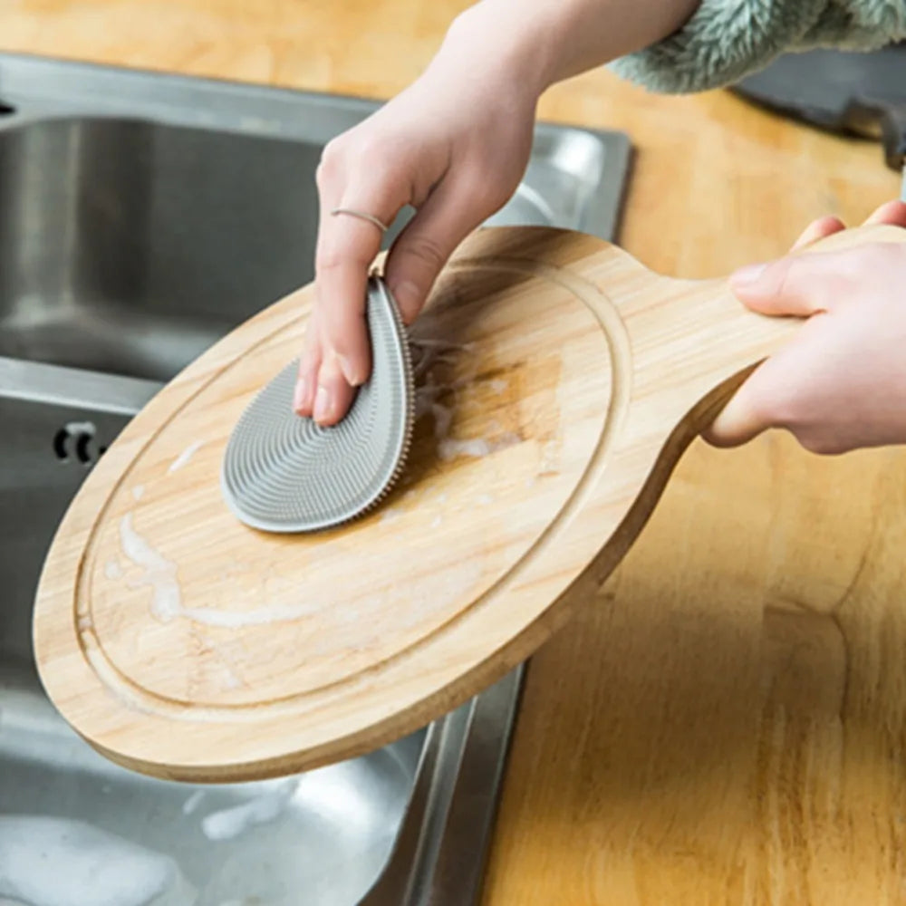 Silicone Cleaning Brush Dishwashing Sponge Multi-functional Fruit Vegetable Cutlery Kitchenware Brushes Kitchen Tools