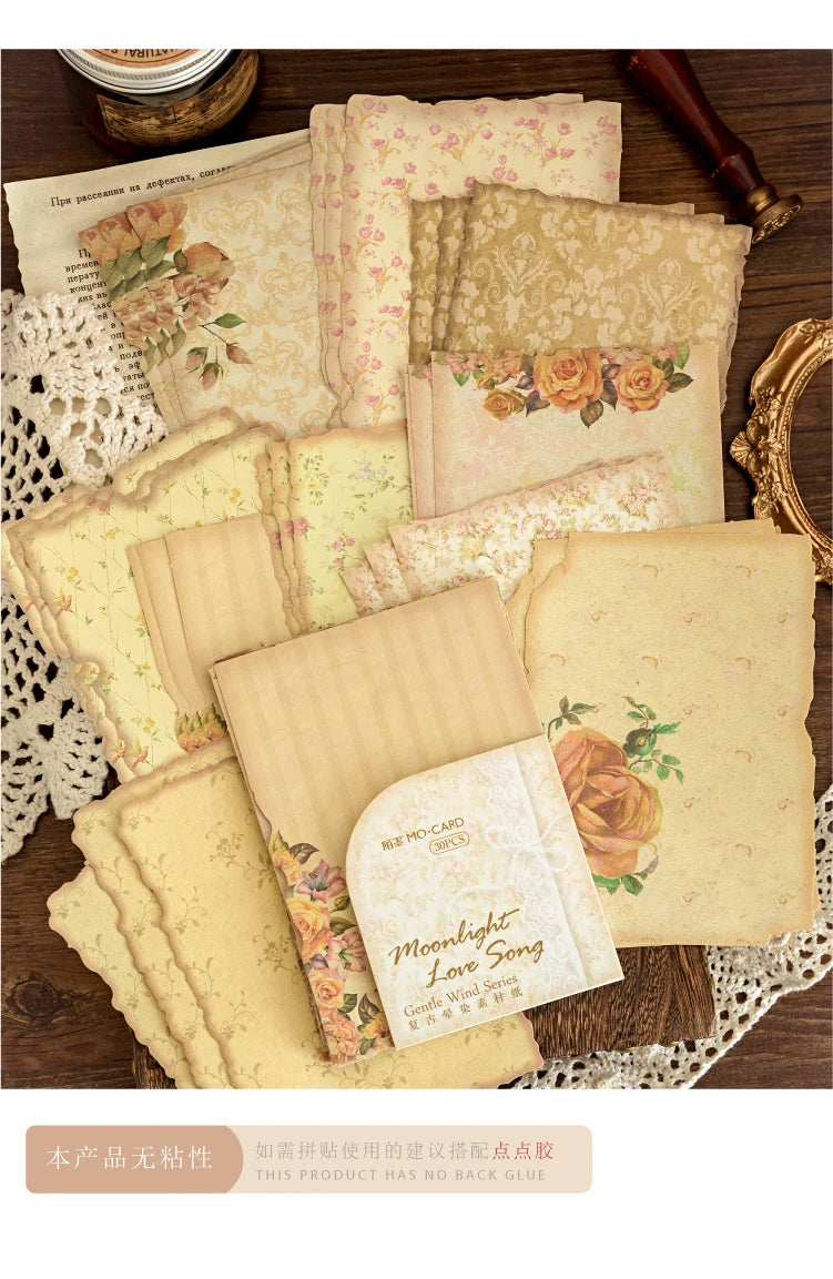 30 Sheets Vintage Journal Scrapbooking Supplies Material Labels paper for Journal notebook Planner hand made Craft Supplies