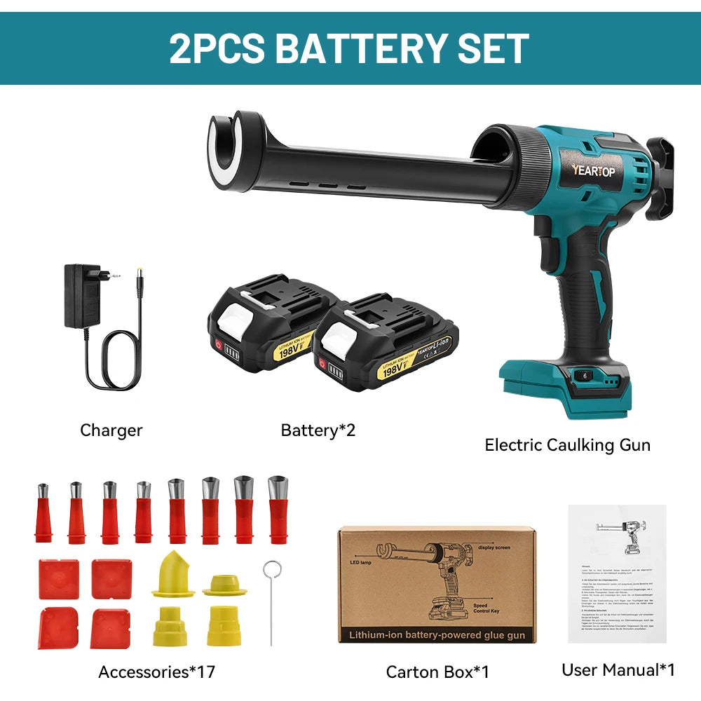 6 Speeds Cordless Electric Glue Gun Silicone Glass Glue Caulking Squeezer Gun Electric Sewing Glue Tool for Makita 18V Battery