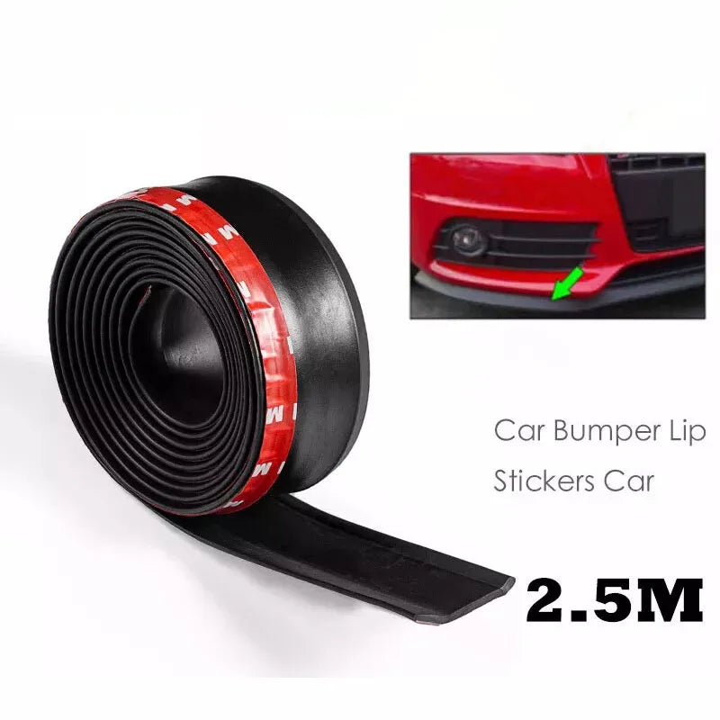 Universal Car Front Bumper Lip Splitter Spoiler Rubber Skirt Protector BodyTrim Bumper Lip Strip Car Side Lip Exterior Mouldings