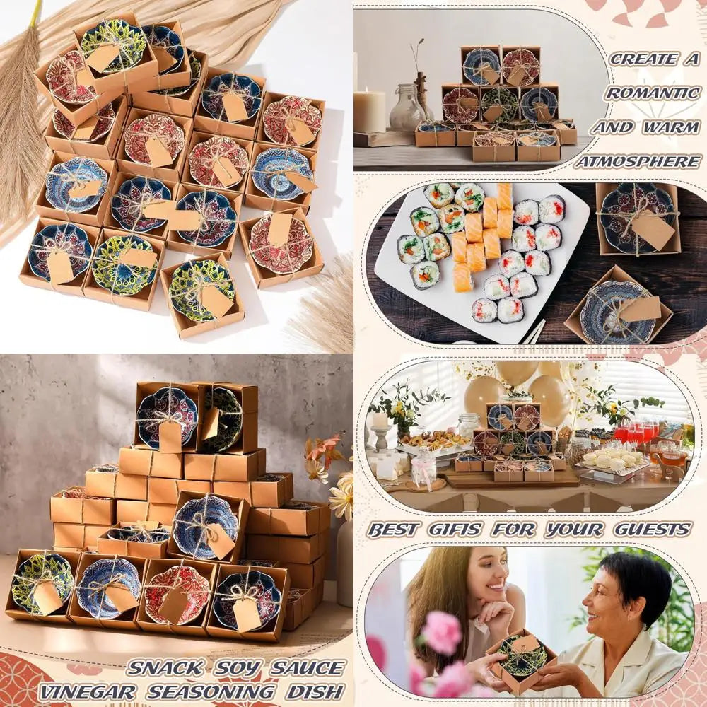 Mexican Wedding Favors for Guests Bulk 3.3 Inches Small Ceramic Bowl Mexican Salsa Bowl Dipping Boho Pottery Dishes for Bridal S