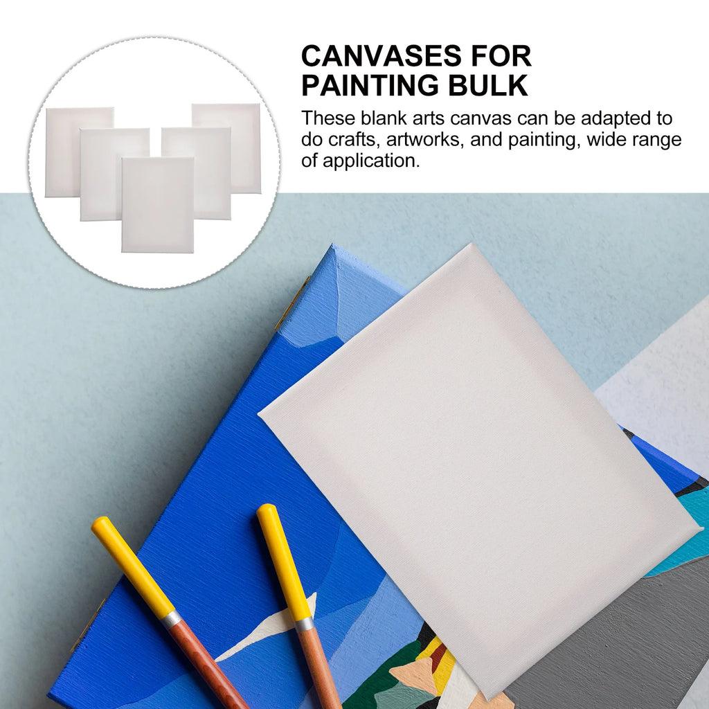 5Pcs Oil Painting Frames Small Canvas Set for Acrylic Watercolor Gouache DIY Art Canvases for Painting Bulk Stretched Canvas