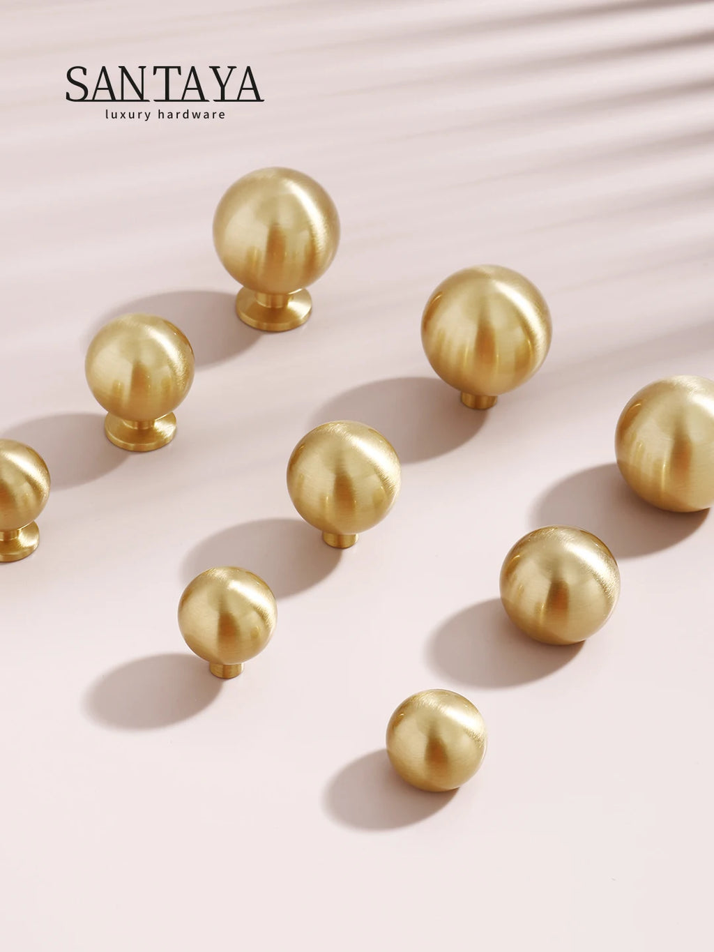 Santaya Brass Knob Round Furniture Handle Ball Modern Minimalist Gold Drawer Knob Wardrobe Pull Kitchen Handle Solid Single Hole