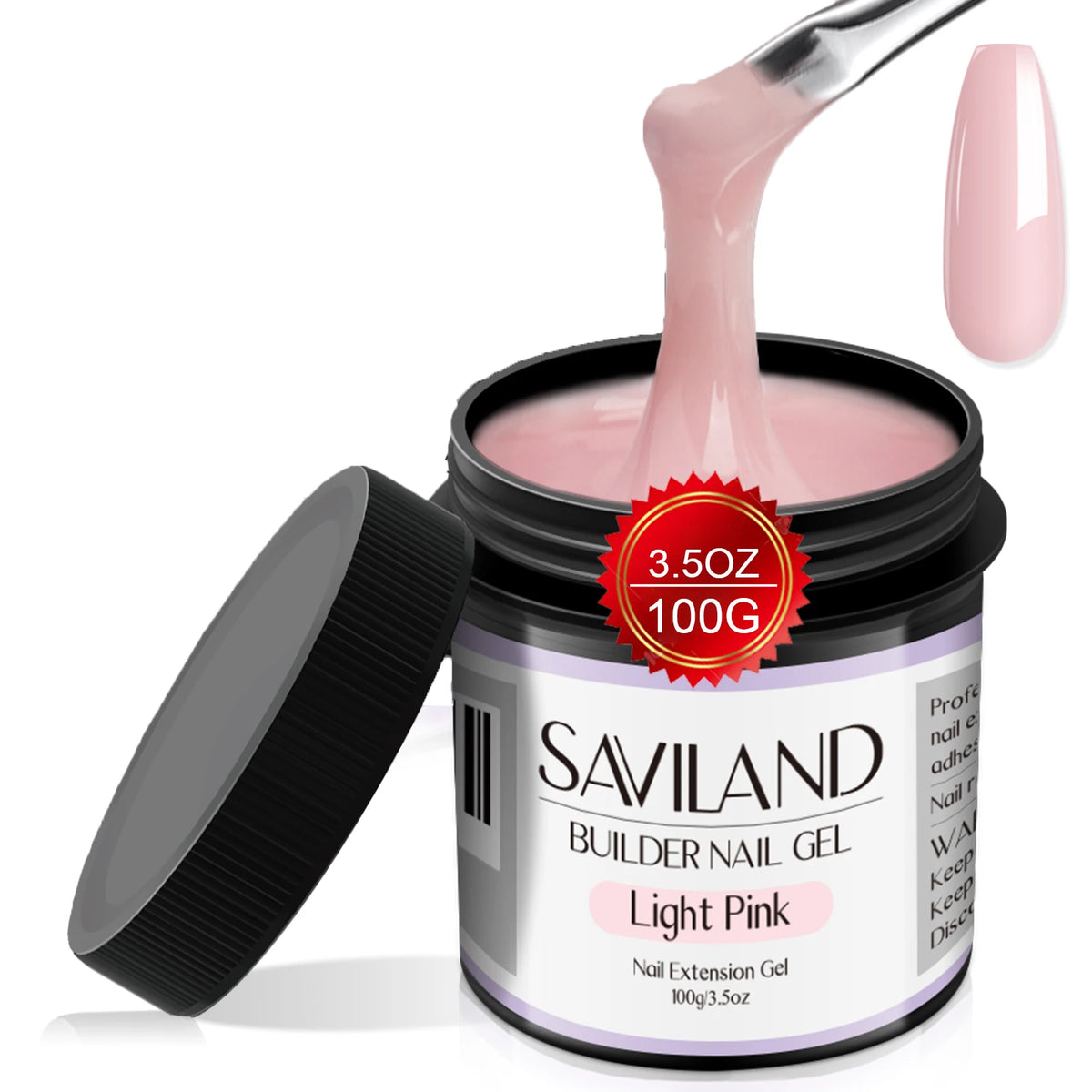 Saviland 100g Builder Nail Gel Clear Nude Pink Nail Extension Gel Multifunctional Nails Art Gel Polish Soak Off UV for Salon DIY